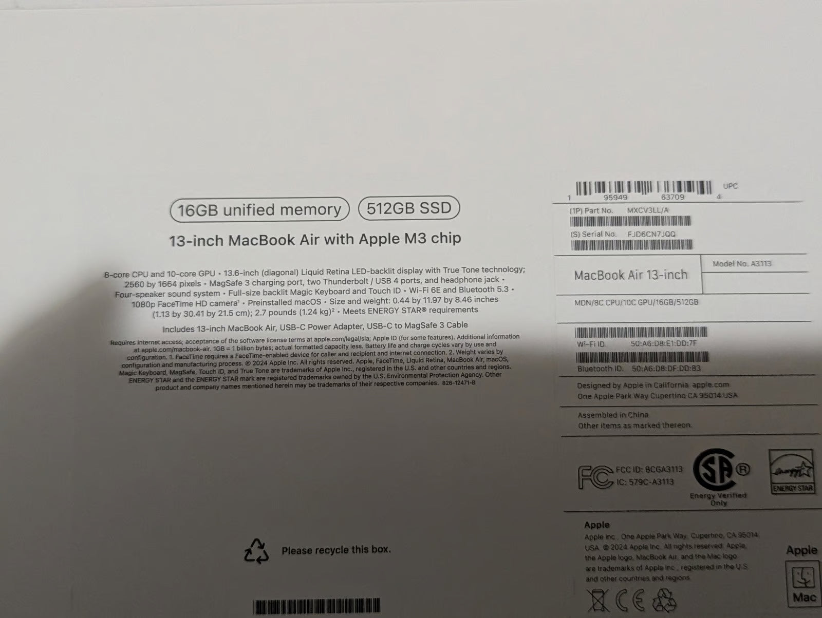 13- inch MacBook Air with Apple M3 chip 5K56