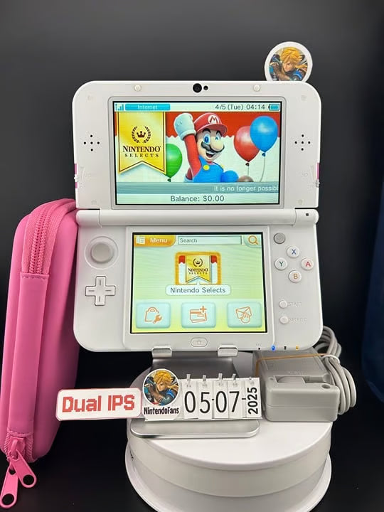 Dual IPS/ New 3DS XL Pink w 128GB SD Card/Near Mint/ 3537/ US Seller