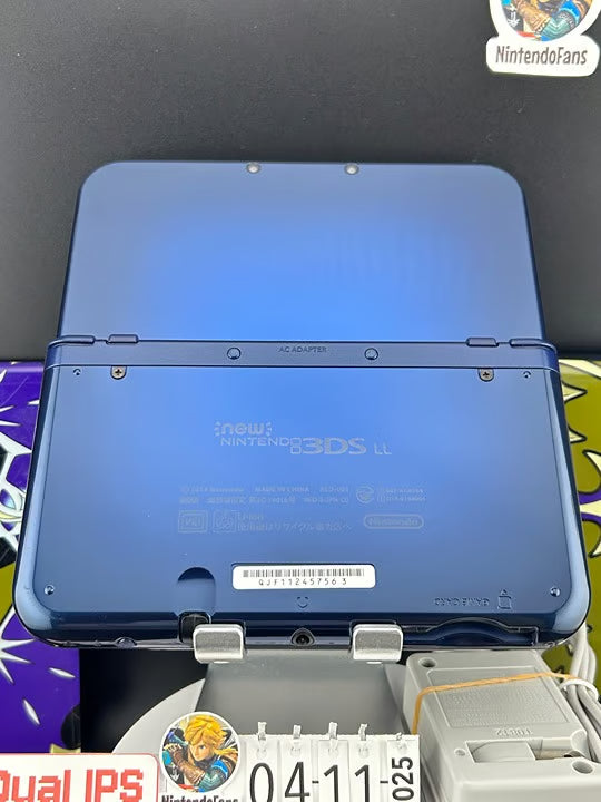 Dual IPS/ New 3DS XL Blue w 128GB SD Card/Near Mint/ 7563/ US Seller