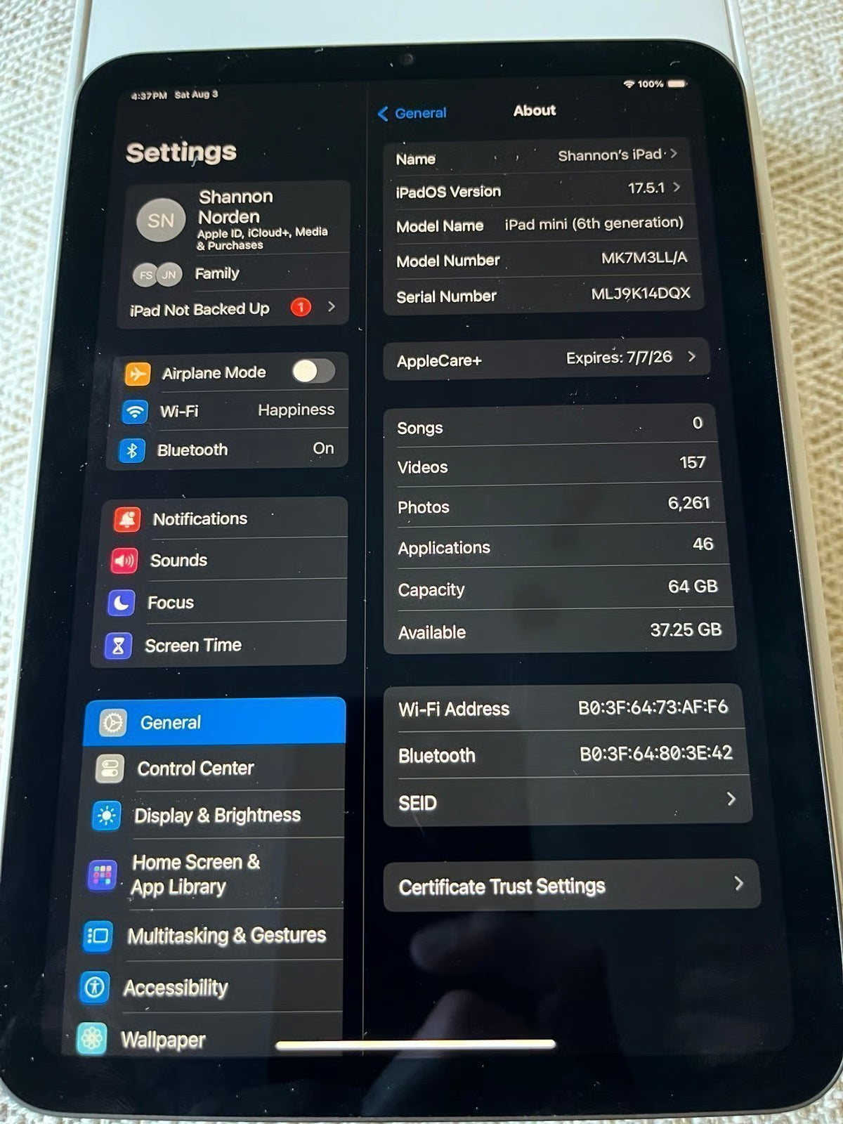 Apple iPad Mini 6th Generation with AppleCare 9Z27