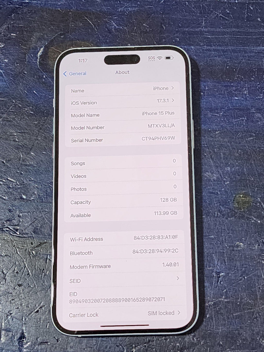 Apple iPhone 15 Plus 128GB WHITE AT&T | *FOR PARTS/REPAIR* 6T58