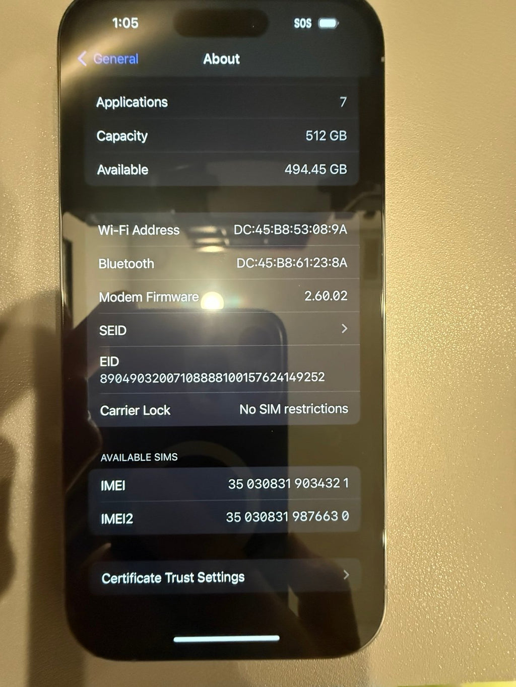 Apple iPhone 14 Pro 512GB in Deep Purple for Unlocked Like New 2T23