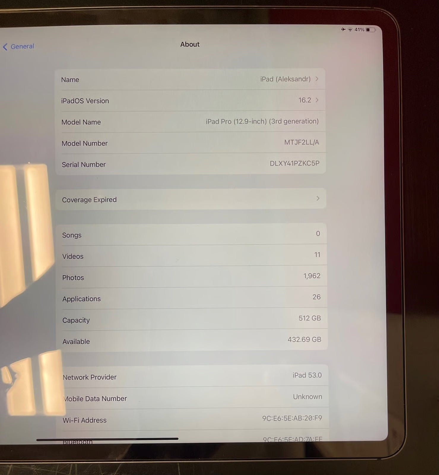Apple iPad Pro 12.9 3rd Generation 512GB Wi-Fi-Cellular PRICE FIRM NO TRADE 9E63