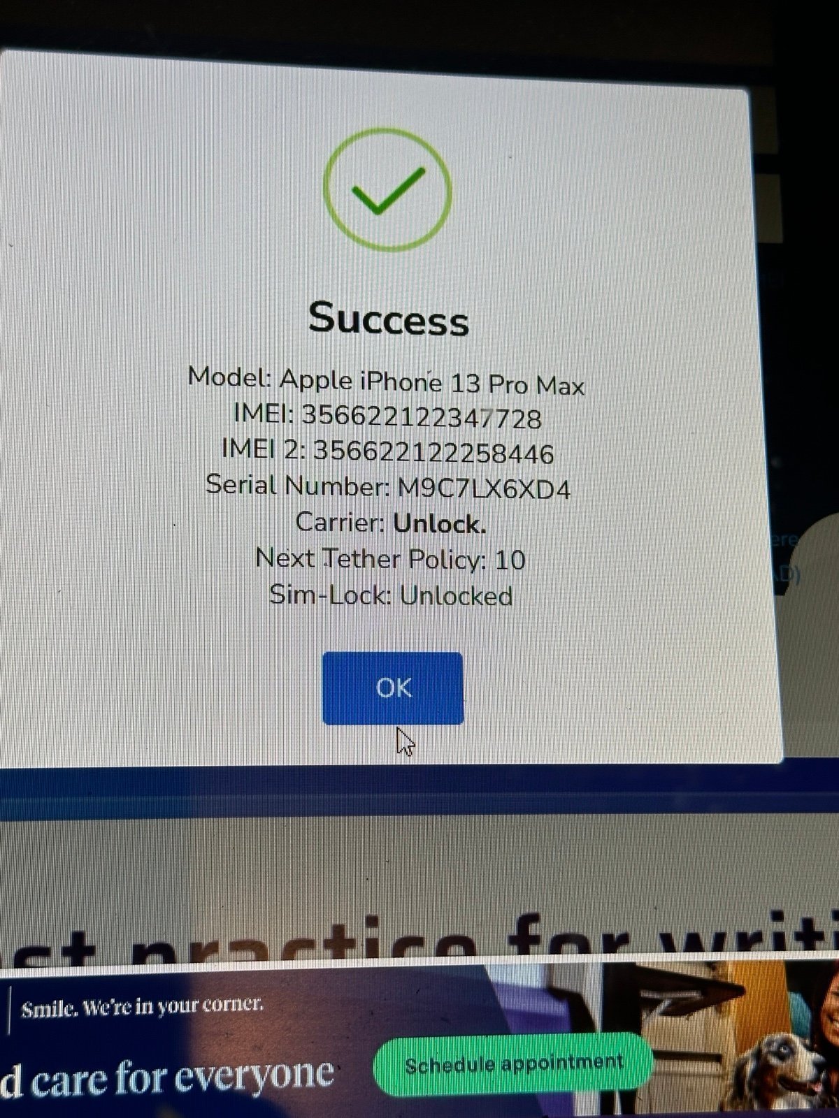 Apple iPhone 13 Pro Max 256 GB in Sierra Blue for Unlocked 6C89