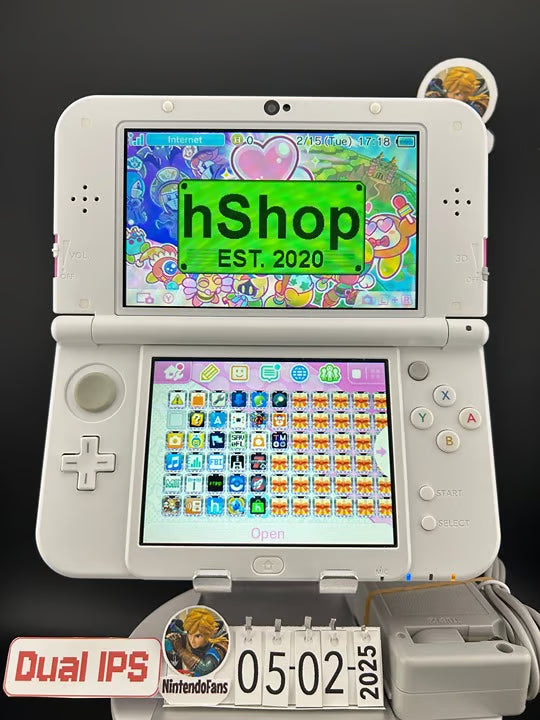 Dual IPS/ New 3DS XL Pink w 128GB SD Card/Near Mint/ 1312/ US Seller