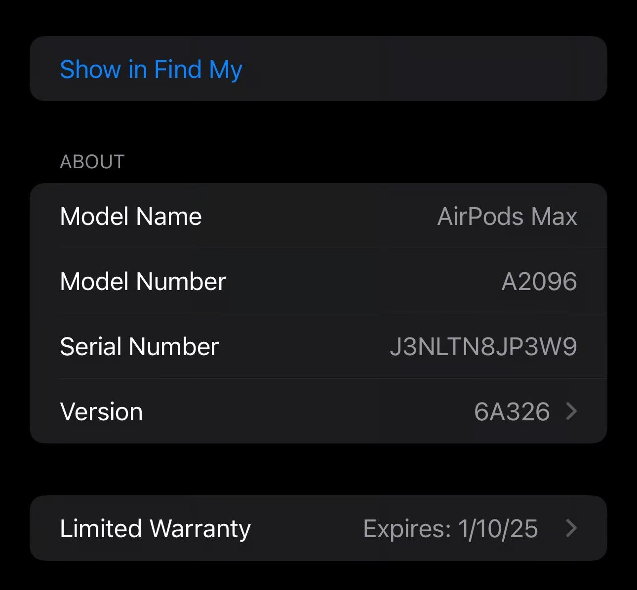 Apple AirPods Max in Space Gray 2E62