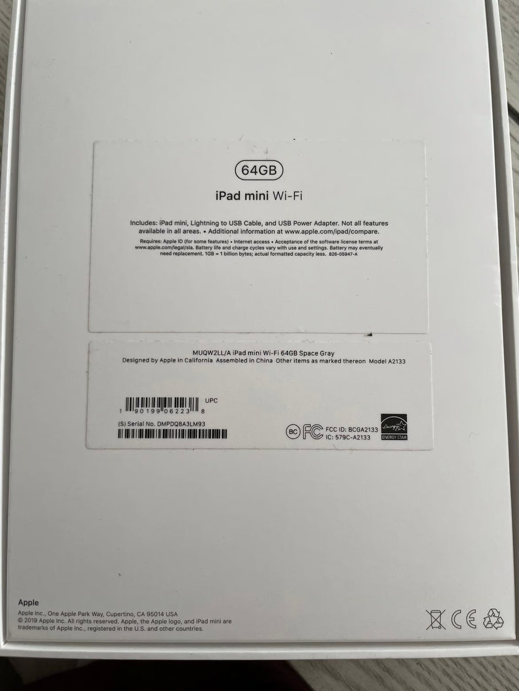 Apple iPad Mini 5th Generation 64 GB in Space Gray 3O15