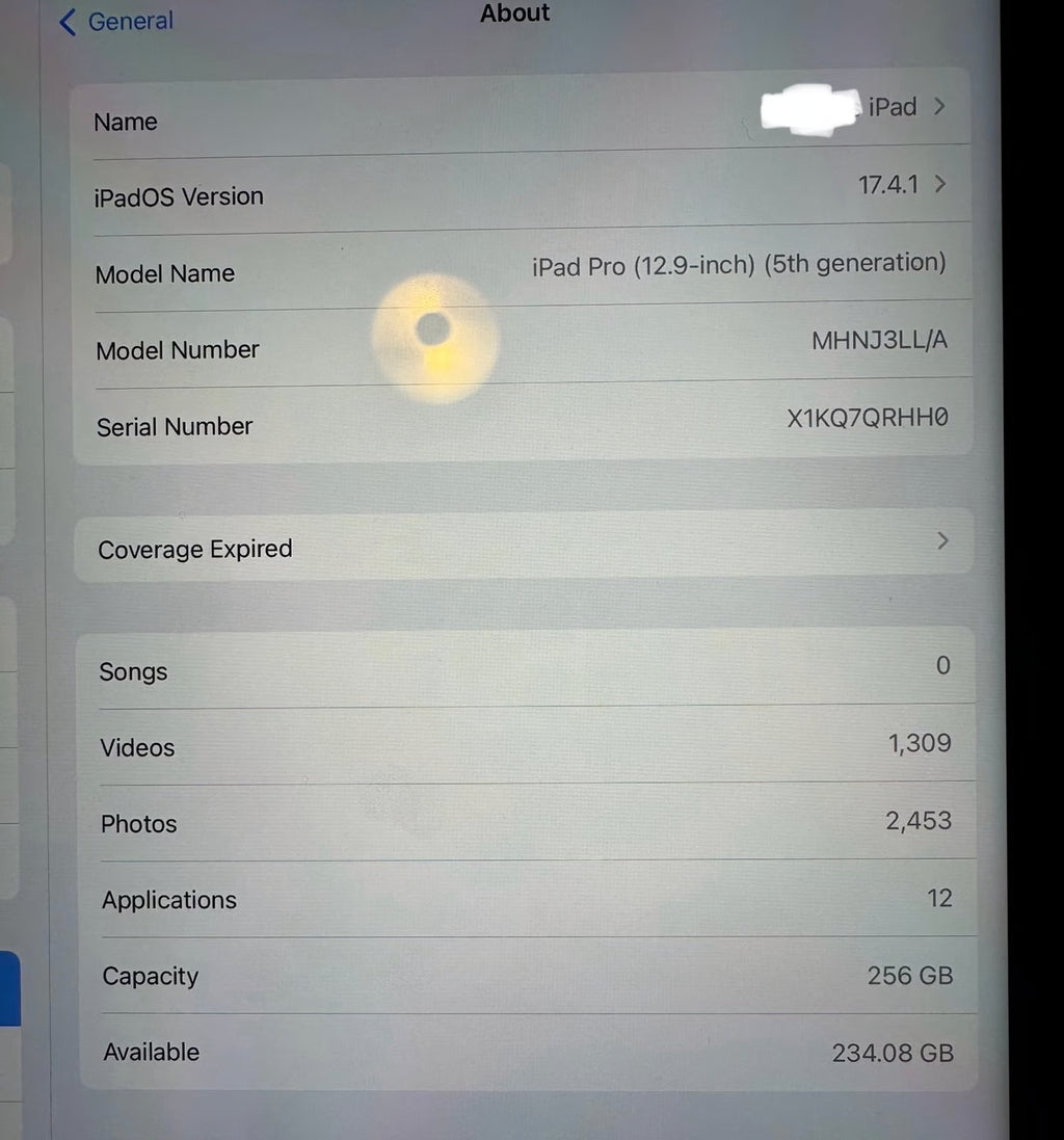 Apple iPad Pro 5th Generation 12.9-inch 256GB WIFI Silver Gray 6R62