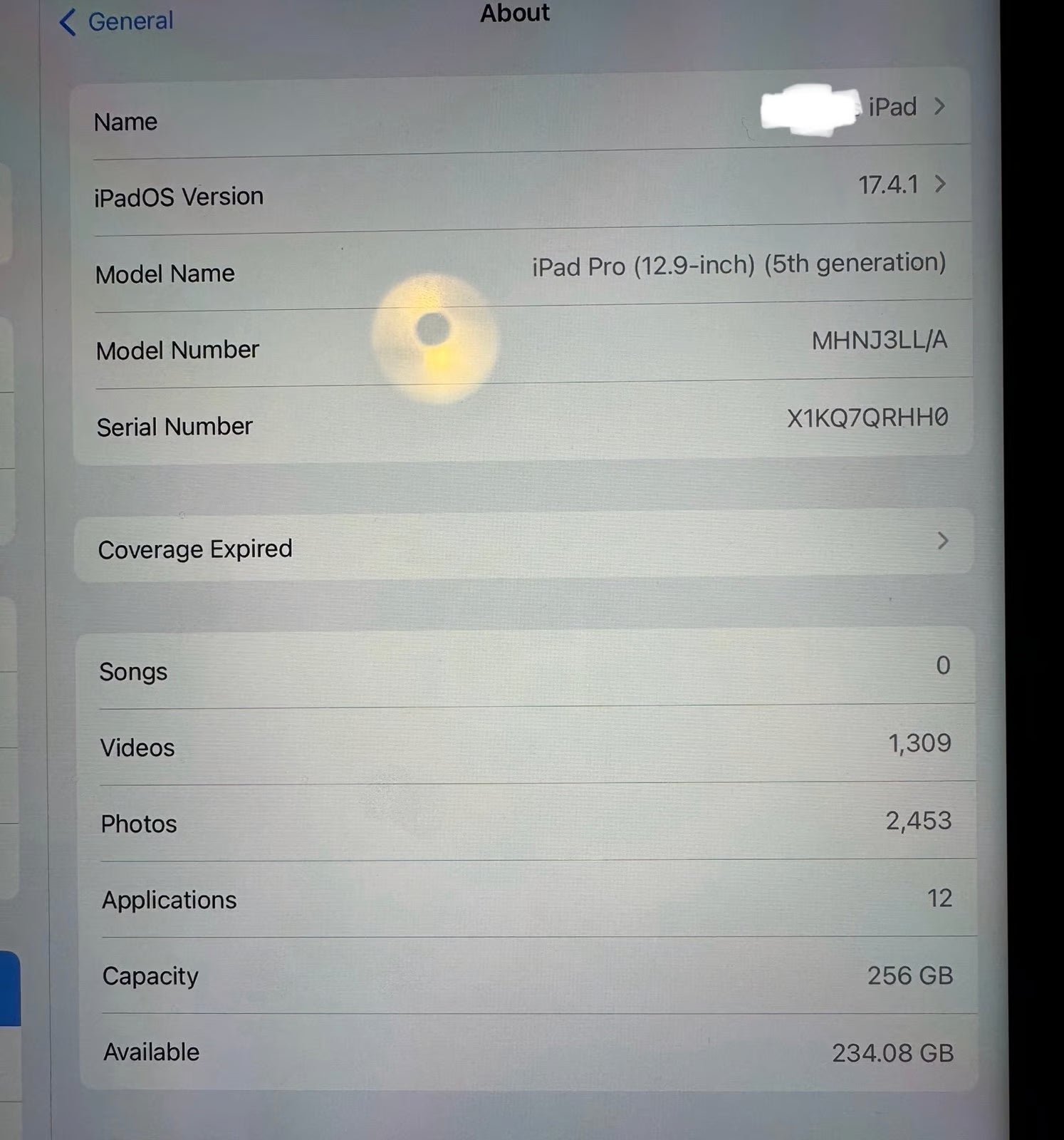 Apple iPad Pro 5th Generation 12.9-inch 256GB WIFI Silver Gray 6R62