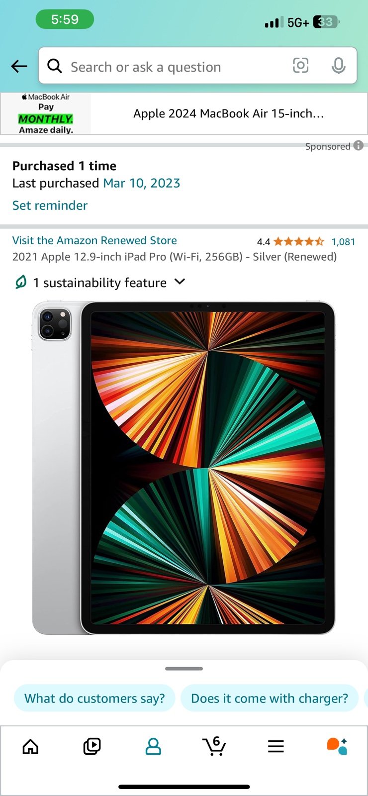 Apple IPad Pro 256gb 9L29