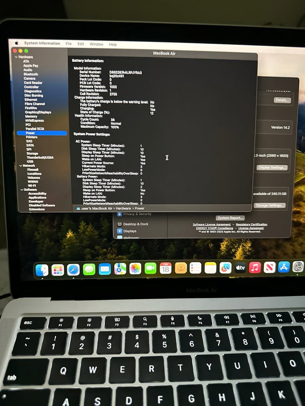 macbook air m1 2022 2H66