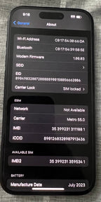 Apple iPhone 15 128 GB in Black 7W95