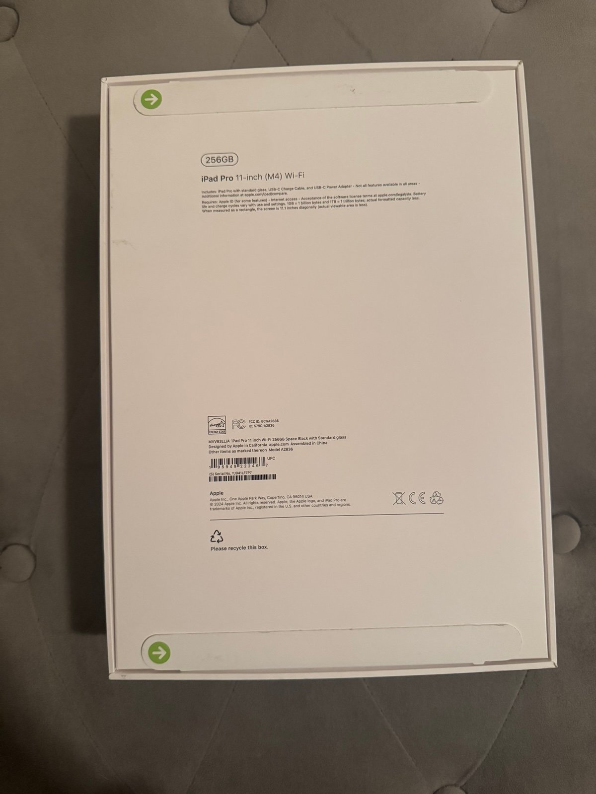 iPad Pro 11�?(M4) Wi-Fi 256GB Space Black with Standard Glass 1A87