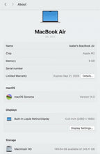 MacBook Air M2 2022 5C86