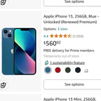 Apple iPhone 13 256 GB in Green for Unlocked 8X93