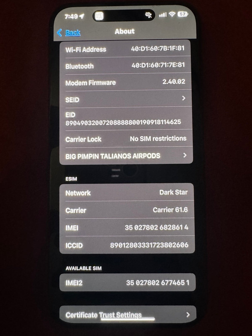 iPhone 15 Pro Max Unlocked 8Y96