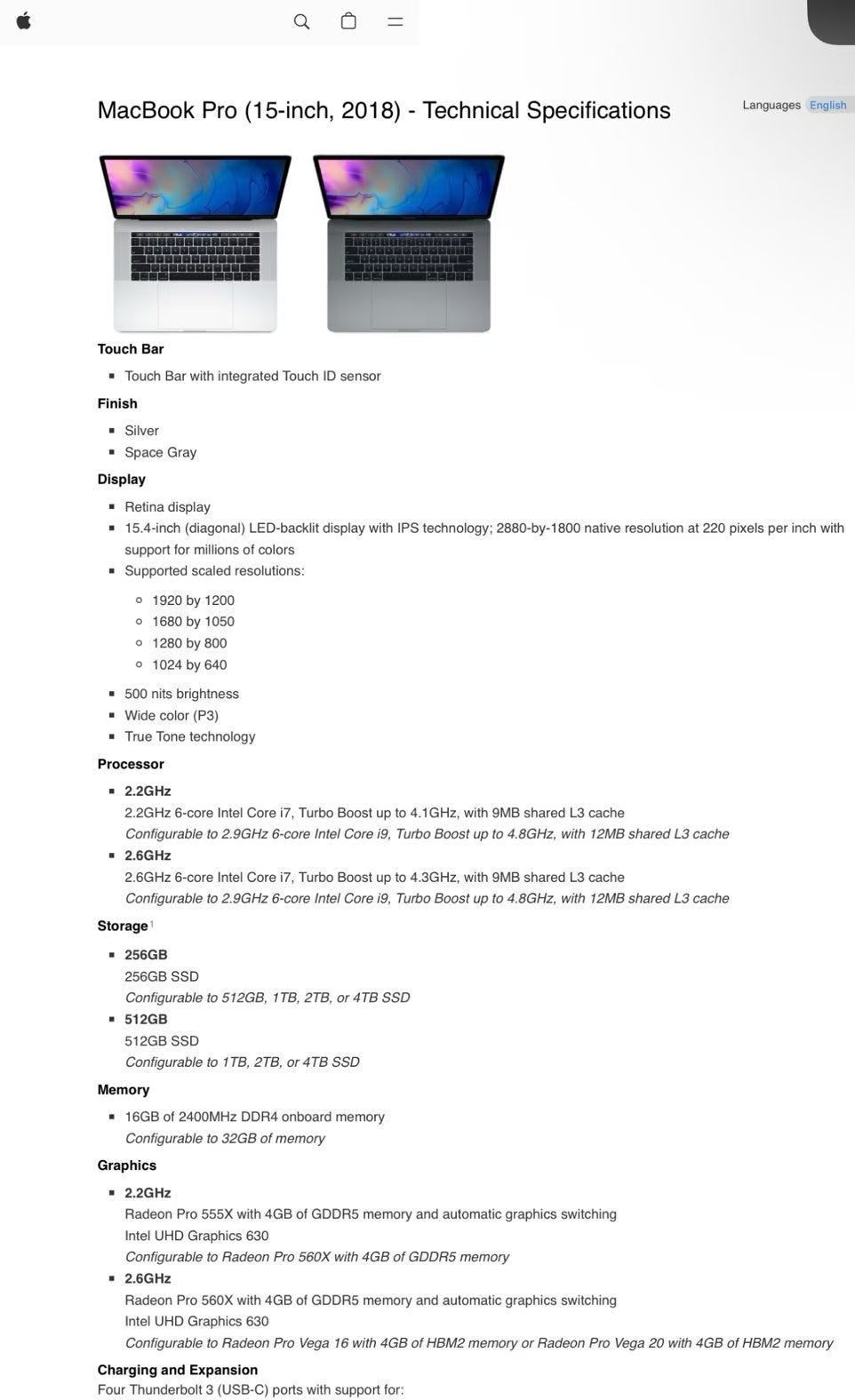 MacBook Pro 15鈥?(Mid 2018) 512gb SSD. i7 2.6GHz. New Condition 10/10 6O73