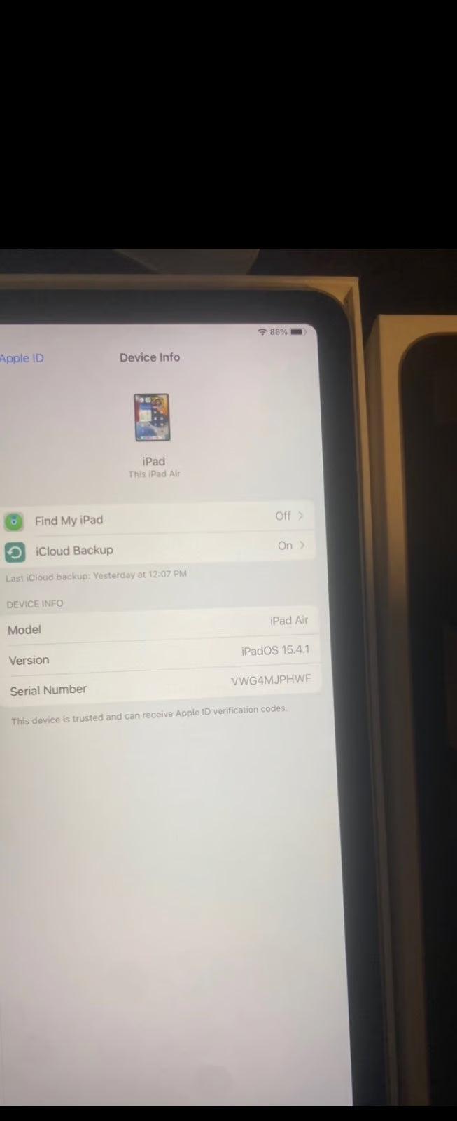 ipad air 5th generation 7Q85