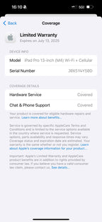 2024 2TB M4 13 inch iPad Pro WiFi + 5G Cellular Unlocked *Eligible for AppleCare 2O82