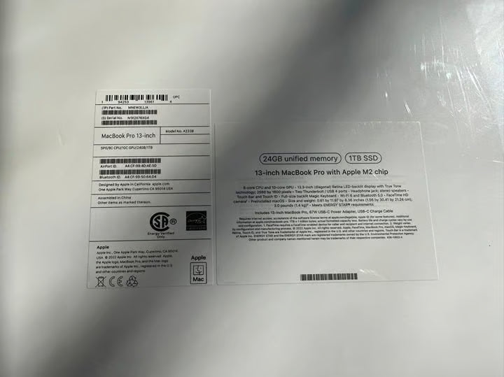 MacBook Pro M2  1TB SSD 24GB Memory 13""Laptop Latest Model- Space Gray 2D13