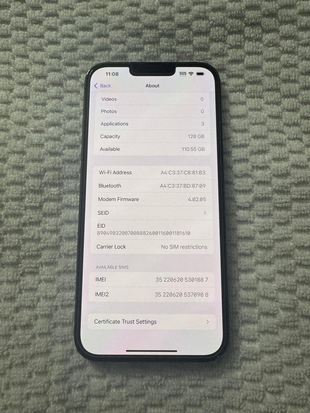 Apple iPhone 13 Pro Max 128 GB in Graphite Unlocked 1O35