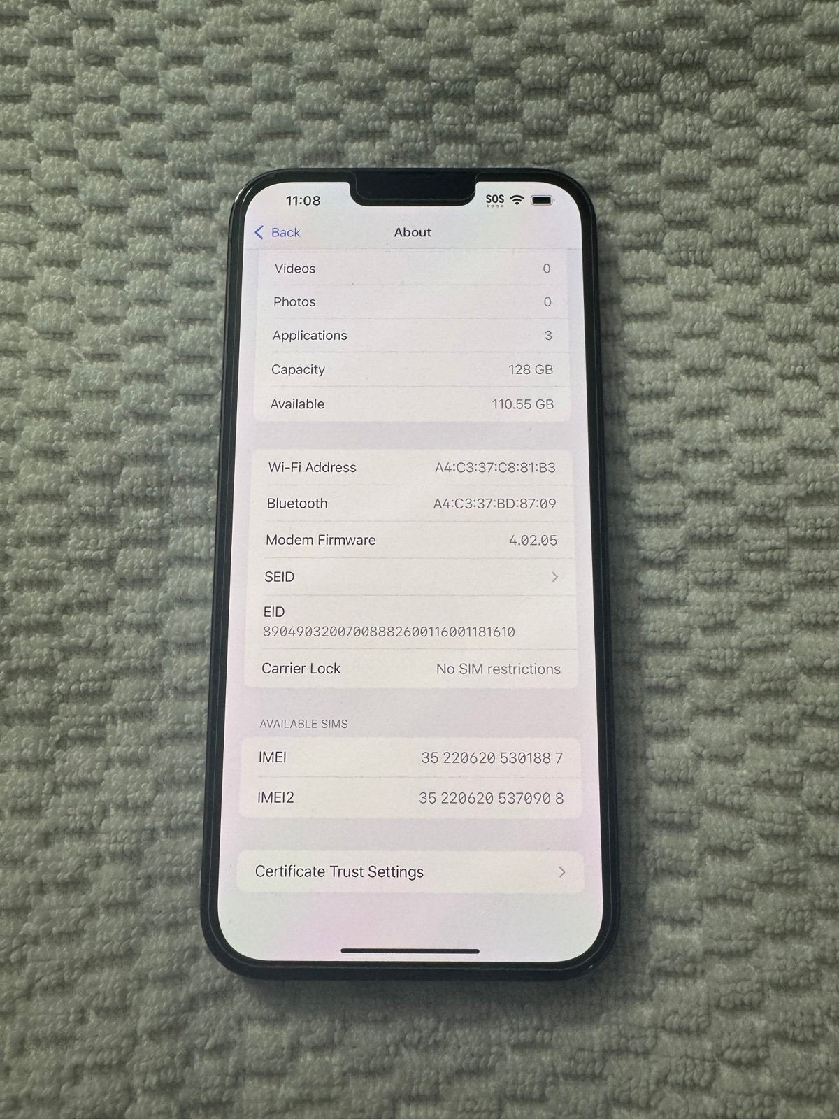 Apple iPhone 13 Pro Max 128 GB in Graphite Unlocked 1O35