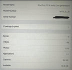 Apple IPad Pro 12.9�?64gb Wi-Fi 3rd Generation 2V76