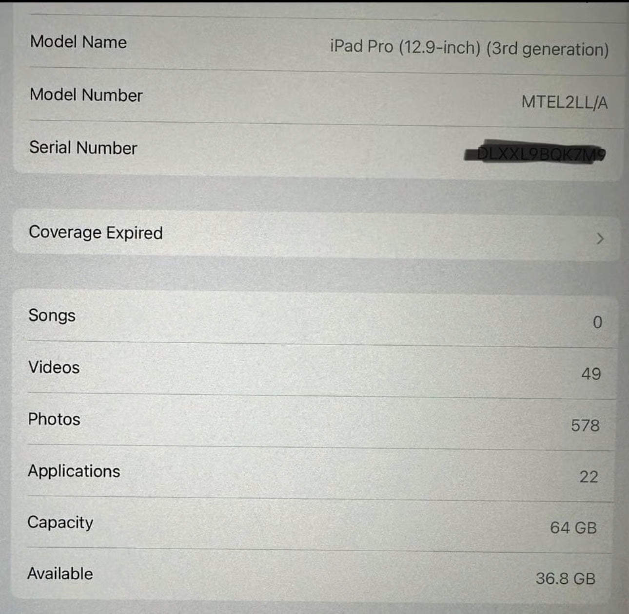 Apple IPad Pro 12.9�?64gb Wi-Fi 3rd Generation 2V76