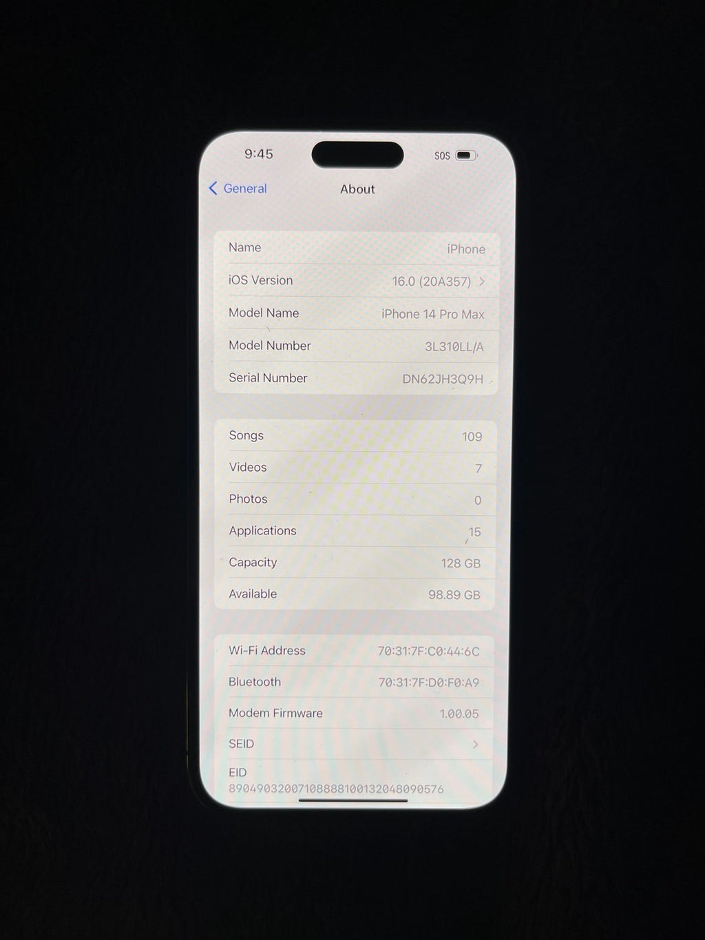 Apple iPhone 14 Pro Max 128GB DEMO / Display phone 7E21