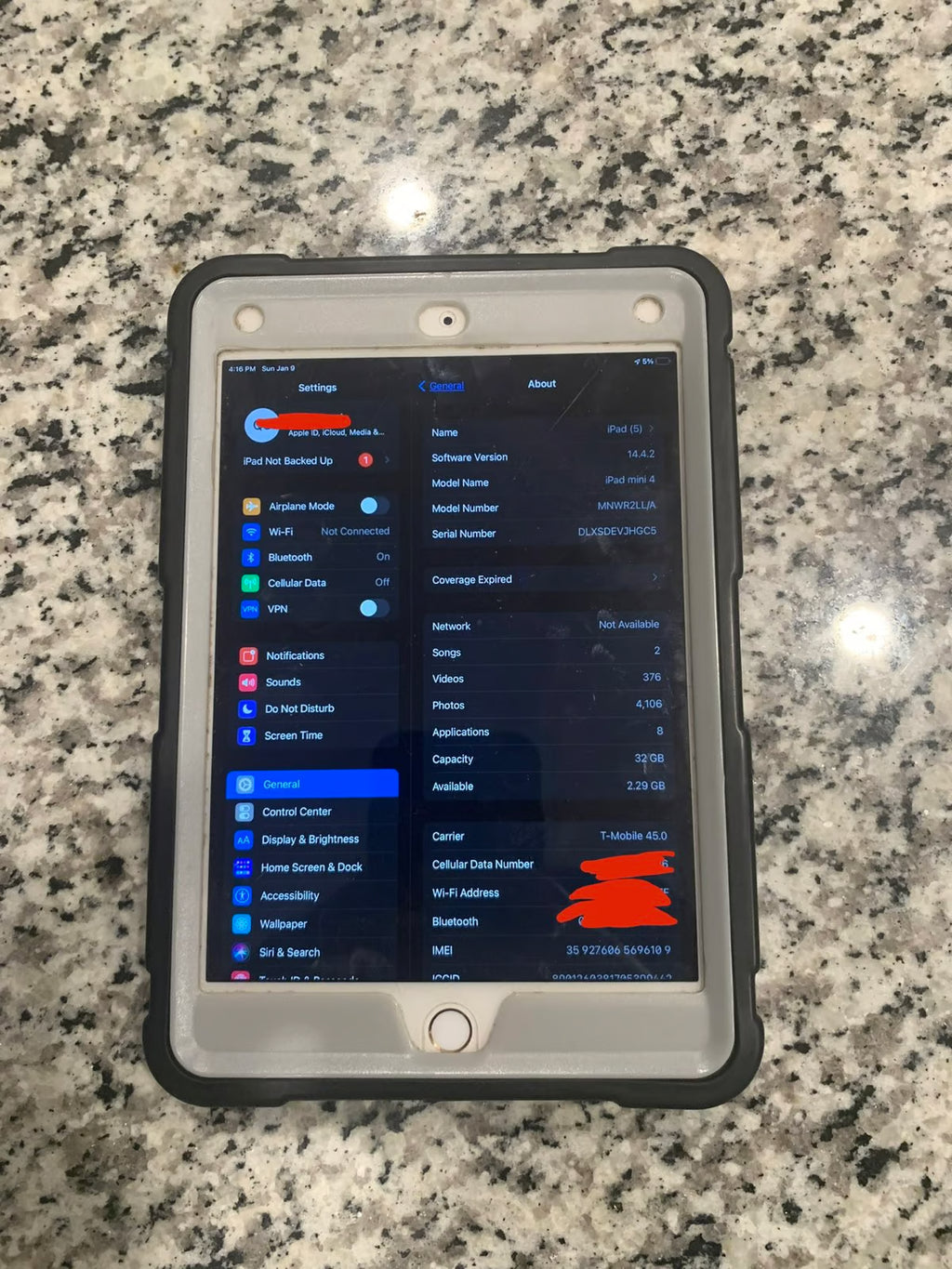 iPad Mini 4 + Cellular Gold 32 GB 6S12