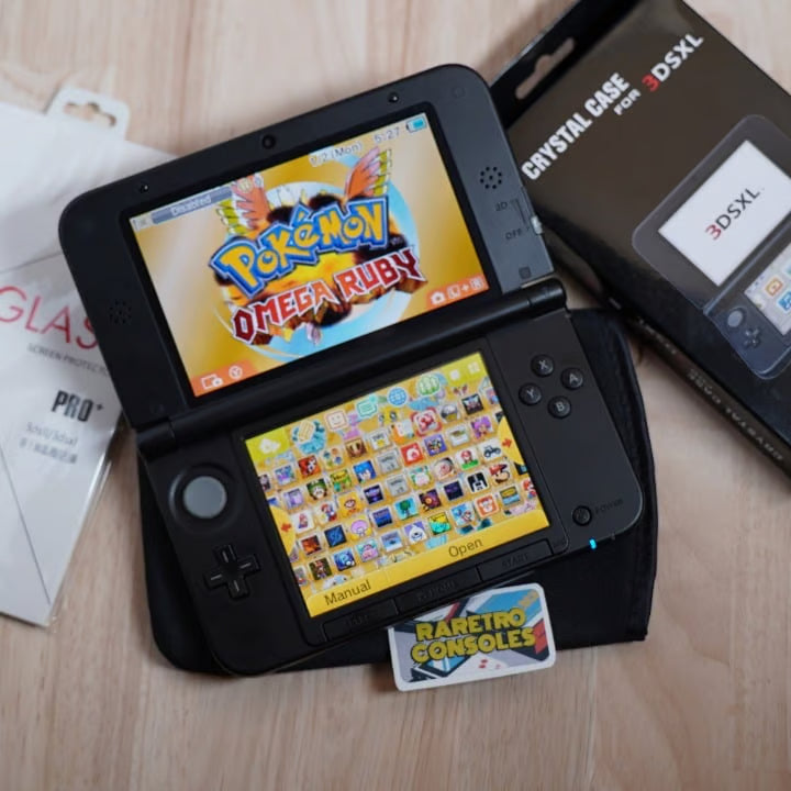 Nintendo 3DS XL Pokemon X Y Premium Gold W/ 32GB SD, Charger & Games