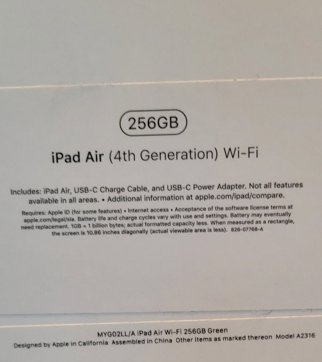 Apple iPad Air 4th Generation 256 GB Mint Green 3Y75