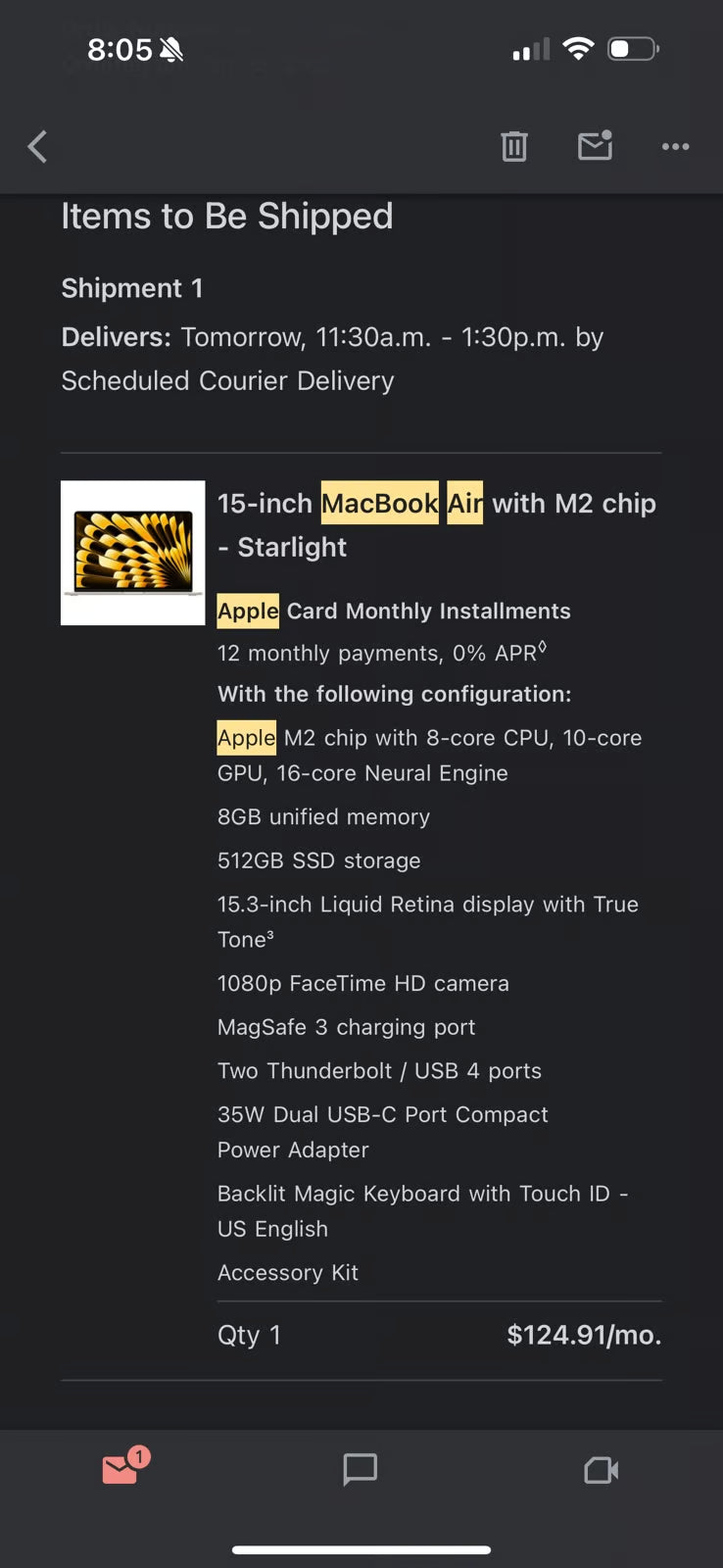 macbook air m2 15 inch 6Y36