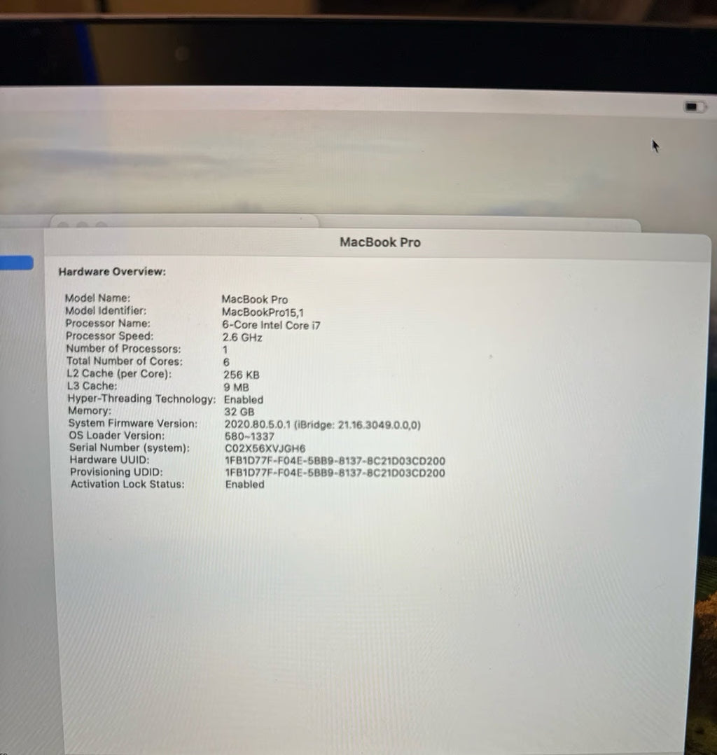 2018 macbook pro 8H66