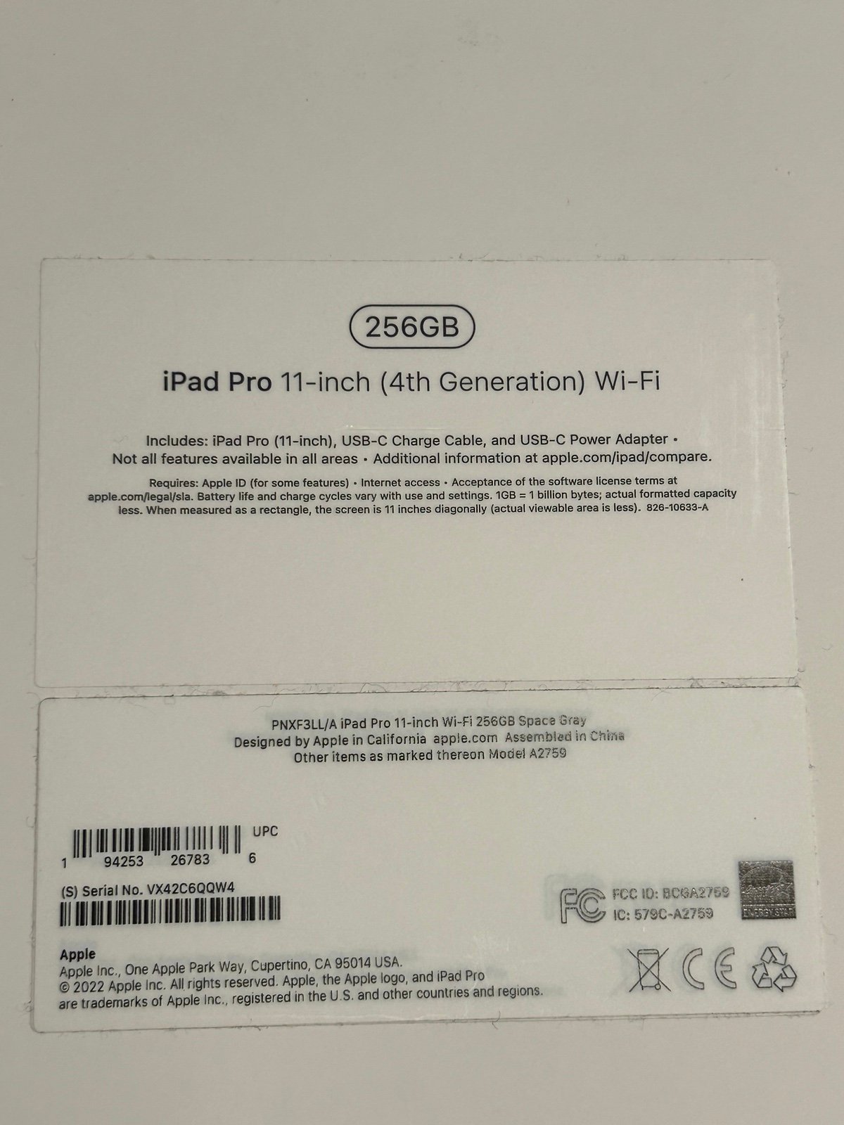 iPad Pro 11-inch (4th Generation) Wi-Fi 256 GB + Apple Pencil 8Z88