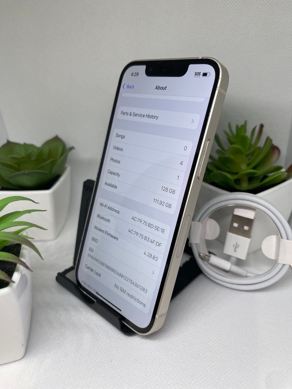 Apple iPhone 13 Mini 128GB Unlocked in White - Any Carrier Flawless 100% Battery 6L36