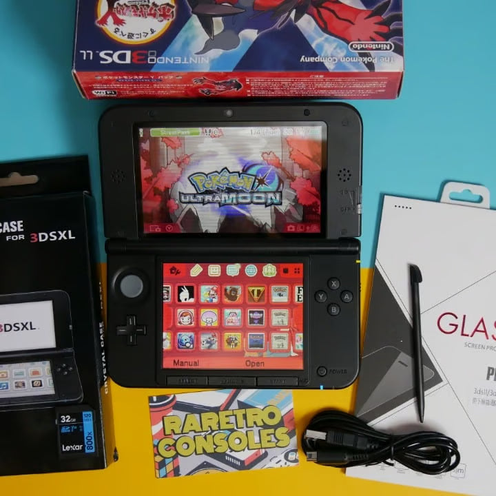 Nintendo 3DS XL Pokemon X and Y Edition 32GB SD, Accessories, Charger, 60+ Games