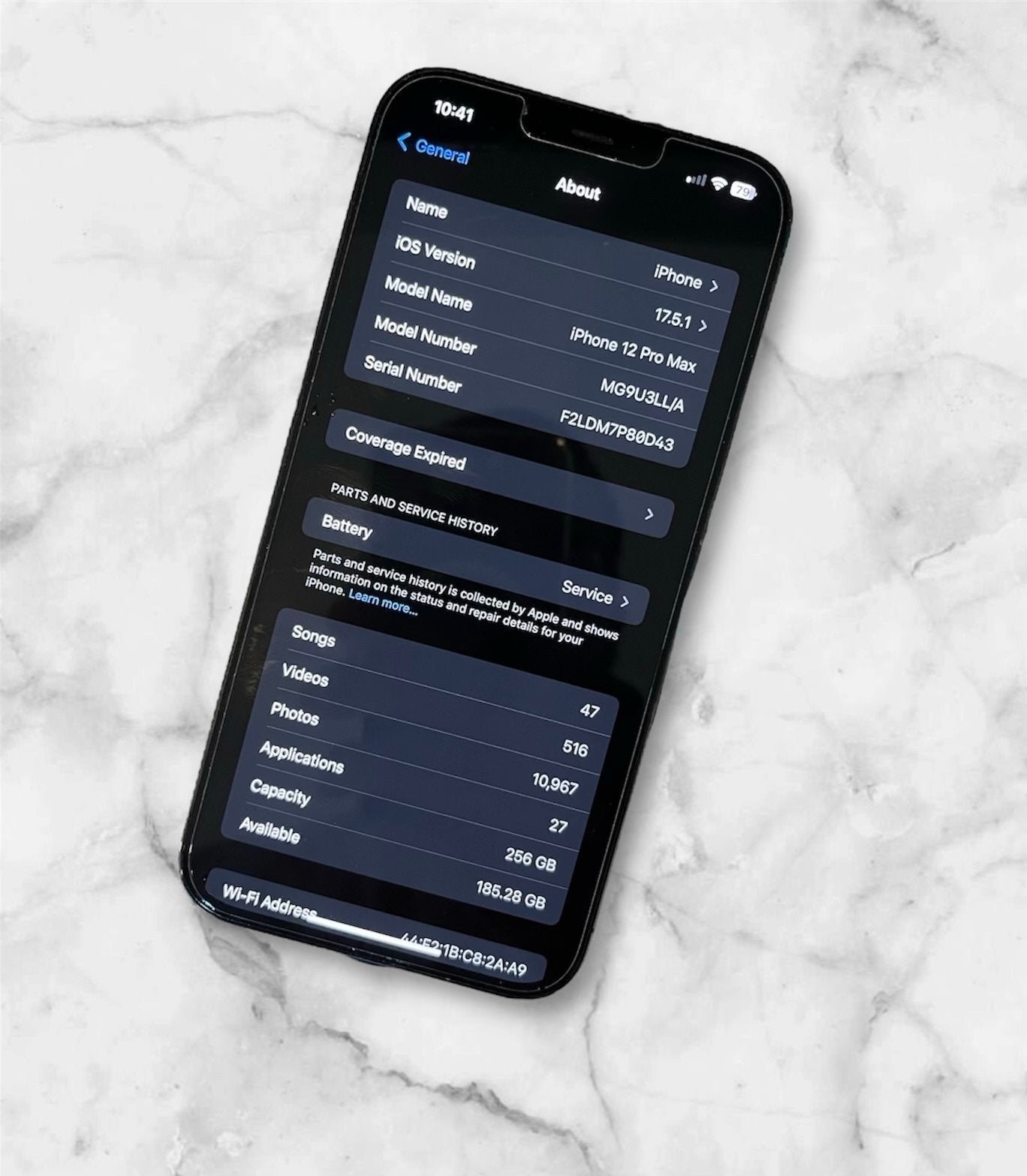 Apple iPhone 12 Pro Max 256GB Blue Unlocked Very Good Condition! Never Serviced 72% 3H61