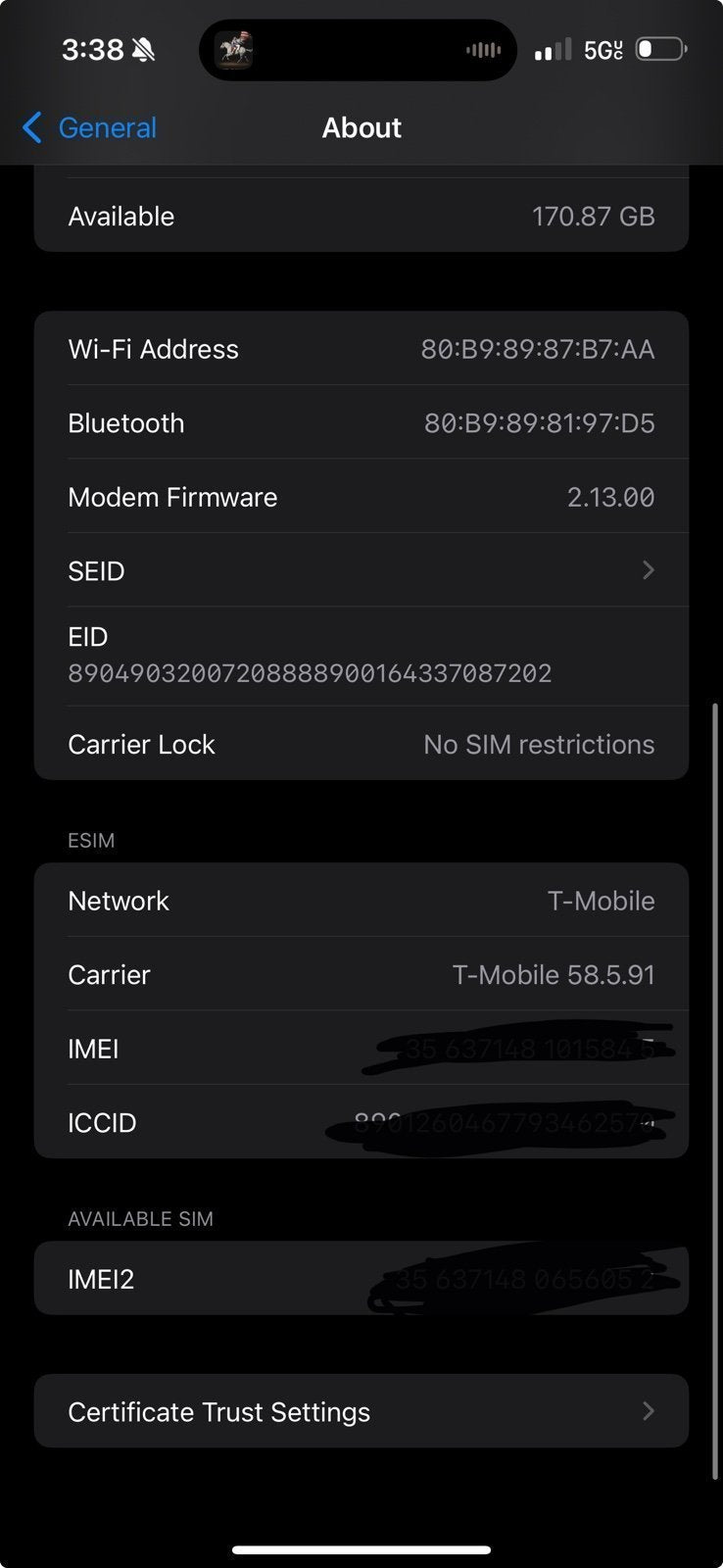 iPhone 15 Pro Max Unlocked - 128GB - Blue 3F77