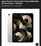 Apple ipad air 10.9 64GB 5R39