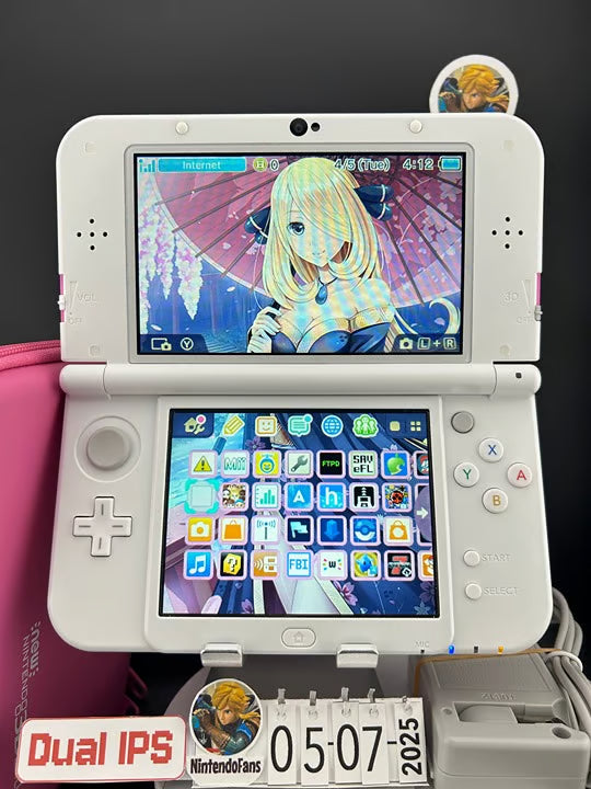 Dual IPS/ New 3DS XL Pink w 128GB SD Card/Near Mint/ 3537/ US Seller
