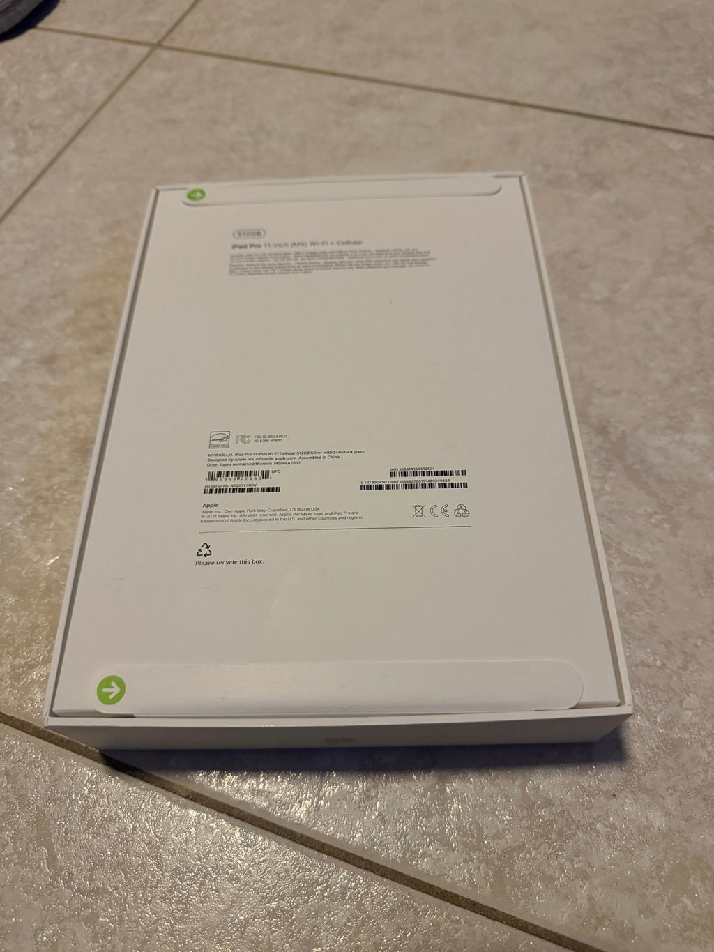 Apple ipad pro 11 inch 3rd gen wifi/cellular 512gb silver with standard glass 3S97