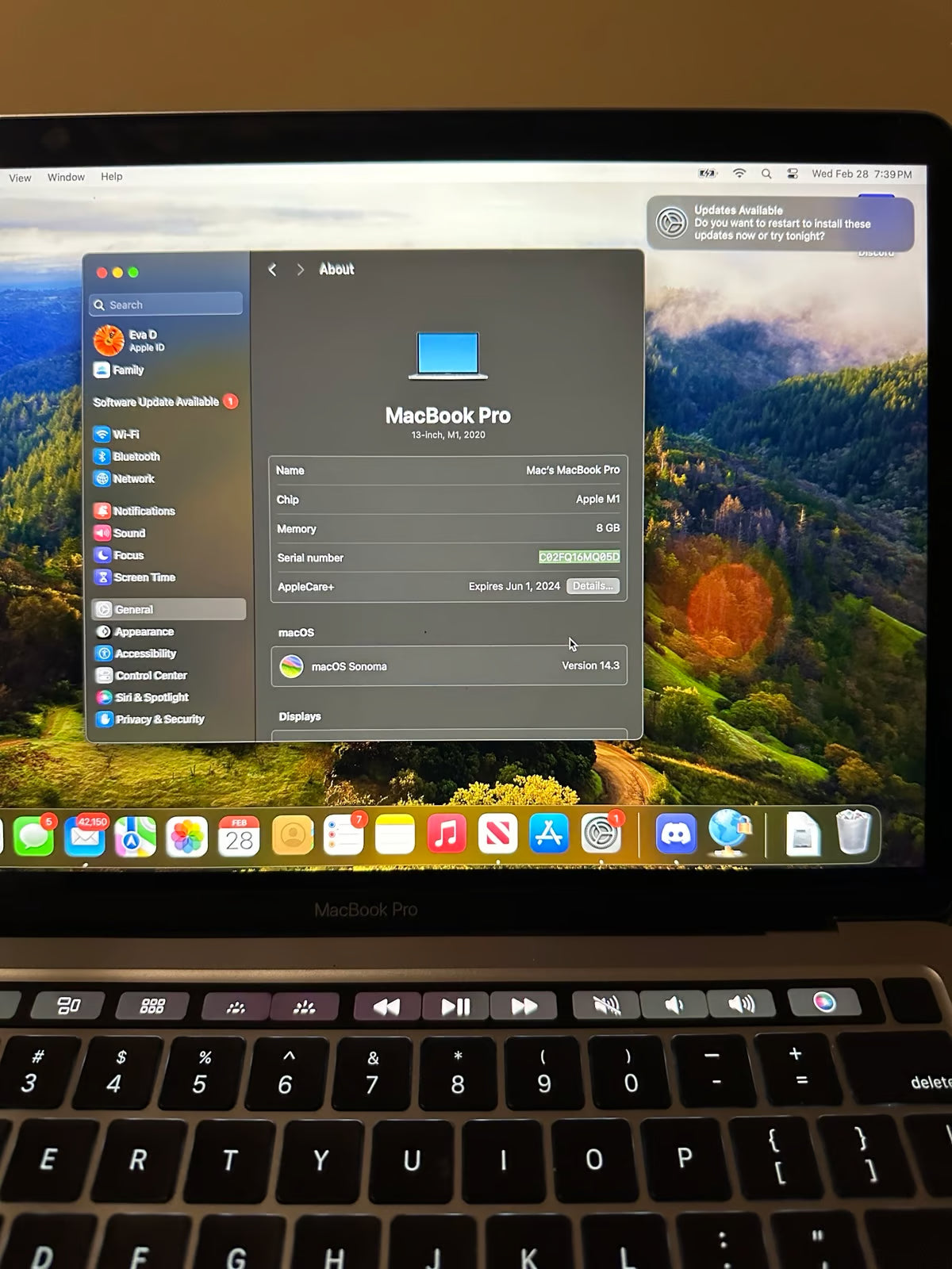 MacBook Pro M1 2020 13 inch 8GB 256GB 1S92