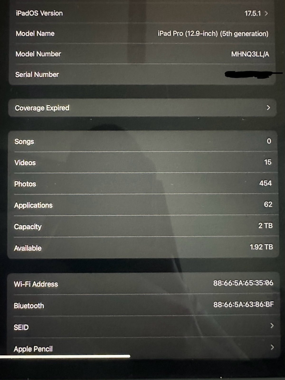 iPad pro 12.9�?5th Gen M1 2TB w/ Apple Pencil 8S82
