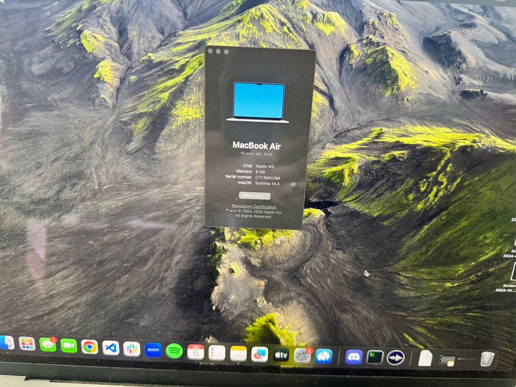 15 inch M3 MacBook Air 7L58