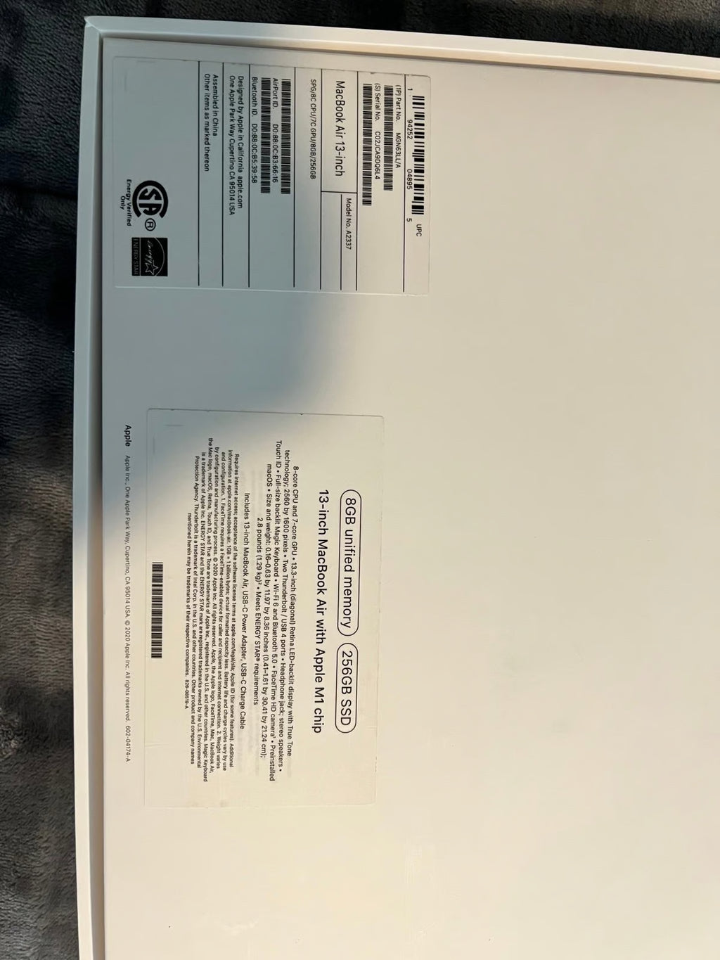 macbook air 2020 m1 1F82