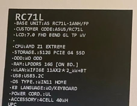 ASUS ROG ALLY Z1 EXTREME *BUNDLE* 5W89