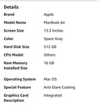 MacBook Air M1 (16GB/512GB) 5J88