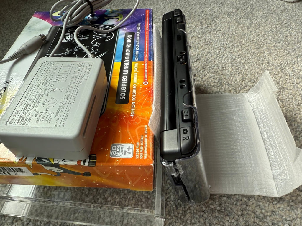 New Nintendo 3DS XL Pokemon Sun and Moon Solgaleo and Lunala in Black