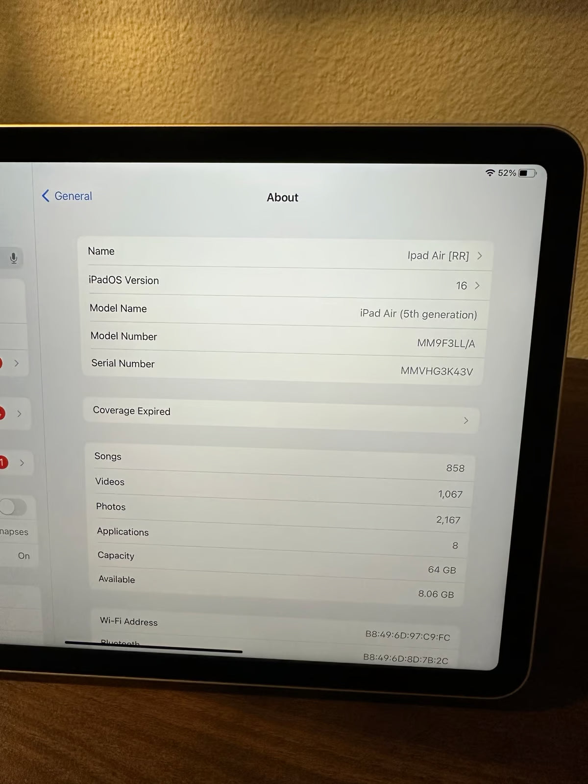 iPad Air 5th Gen 64GB WiFi 7S22